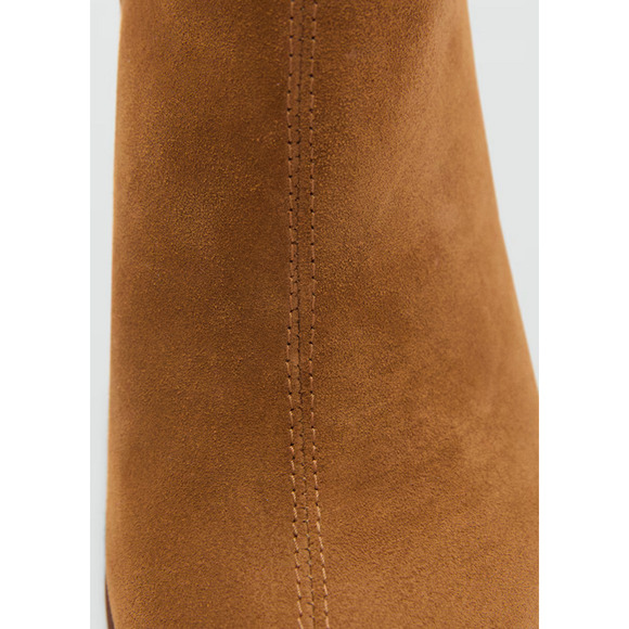 NEW MANGO MNG MEDIUM BROWN HEEL SUEDE ANKLE BOOTS BOOTIE SZ 40 US 9 - Picture 5 of 11